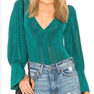 Free people killer queen, emerald green top.